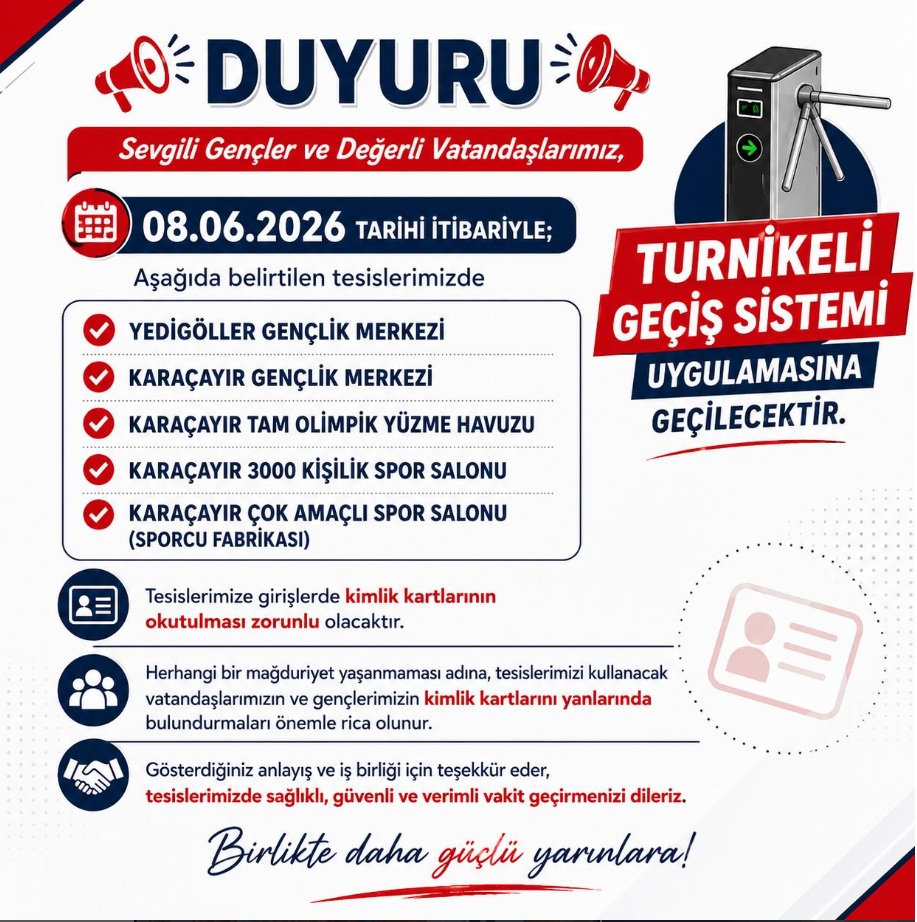 Turnikeli Sisteme Geçiliyor!