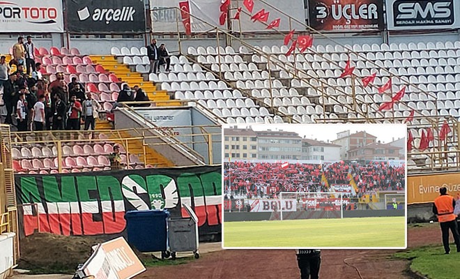 Amed Tribününe Türk Bayrakları