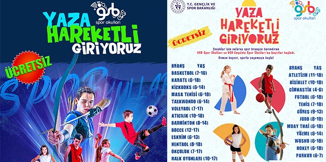 GSB Yaz Spor Okulları Açılıyor
